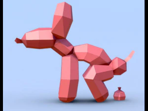 собака повітряна куля 3D Модель