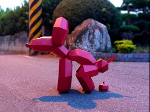 собака повітряна куля 3D Модель