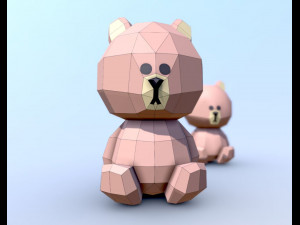 lowpoly bear teddy brown 3D-Modell