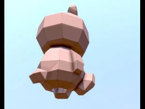 lowpoly bear teddy brown 3D Model