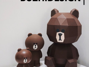 lowpoly bear teddy brown 3D-Modell