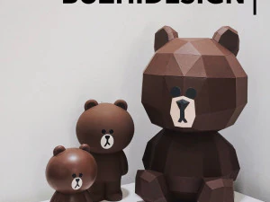 lowpoly bear teddy brown 3D Model