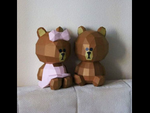 lowpoly bear teddy brown 3D-Modell