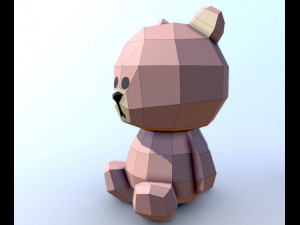 lowpoly bear teddy brown 3D-Modell