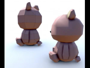 lowpoly bear teddy brown 3D Model