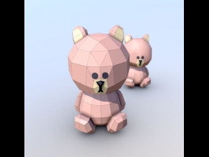 lowpoly bear teddy brown 3D-Modell