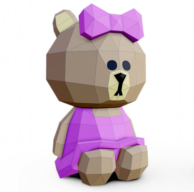bear choco 3d lowpoly 3D-Modell .c4d .max .obj .3ds .fbx .stl .blend 