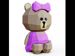 bear choco 3d lowpoly 3D Model