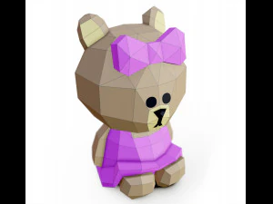 bear choco 3d lowpoly 3D Model