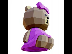 bear choco 3d lowpoly 3D Model