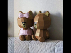 bear choco 3d lowpoly 3D Model