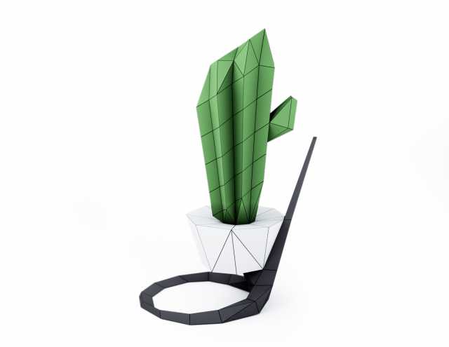 cactus in vase 3D-Modell .c4d .max .obj .3ds .fbx .stl .blend 