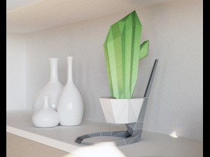 cactus in vase 3D-Modell
