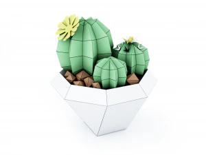 кактус в вазе 3D Модель