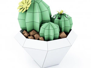 cactus in vase 3D Model
