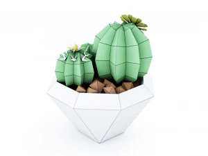 cactus in vase 3D Model