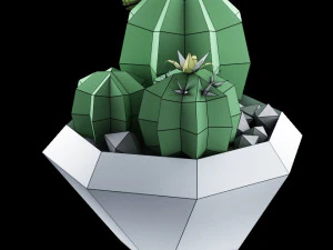 cactus in vase 3D Model