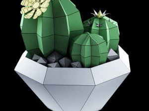 cactus in vase 3D Model