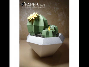 cactus in vase 3D Model