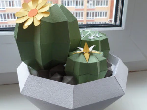 cactus in vase 3D Model