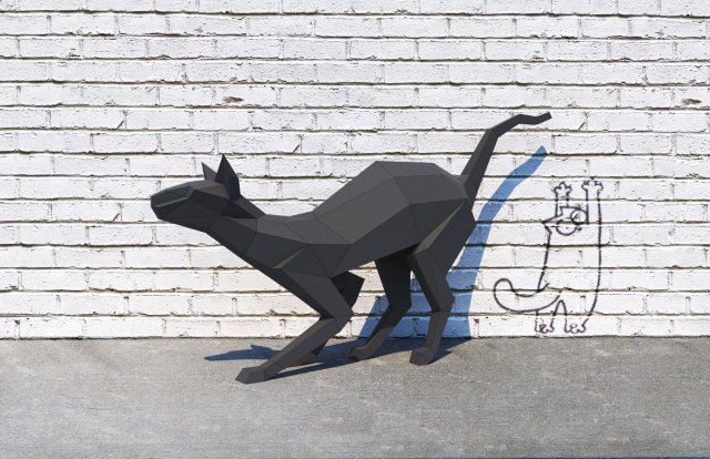 lowpoly cat sphynx 3d print model 3D Model .c4d .max .obj .3ds .fbx .stl .blend 