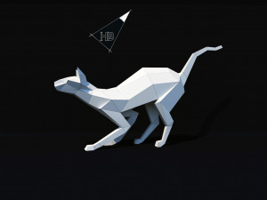 lowpoly cat sphynx 3d print model 3D Model