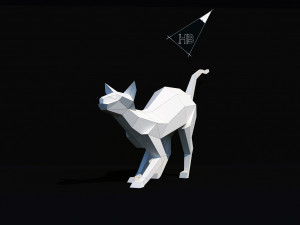 lowpoly cat sphynx 3d print model 3D Model