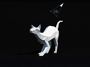 lowpoly cat sphynx 3d print model 3D Model