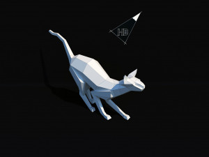 lowpoly cat sphynx 3d print model 3D Model