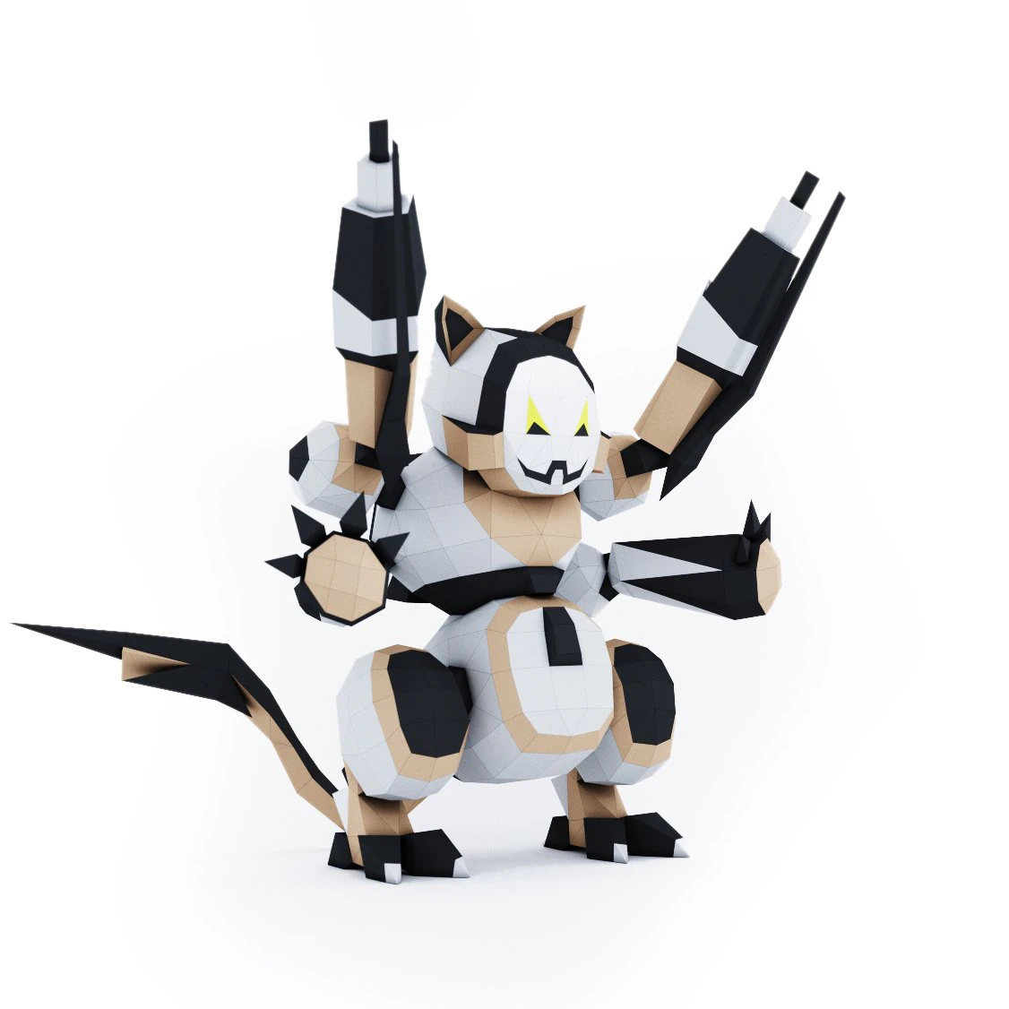 猫机器人或猫机器人 3D 模型 .c4d .max .obj .3ds .fbx .stl .blend 