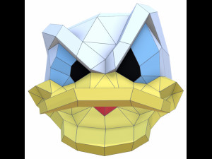 donald duck 2 in 1 mask and head 3D Model