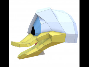 donald duck 2 in 1 mask and head 3D Model