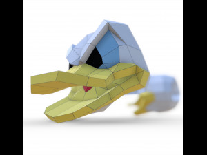 donald duck 2 in 1 mask and head 3D Model