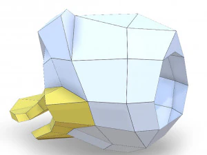 maschera e testa 2 in 1 di paperino Modello 3D