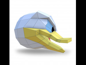 donald duck 2 in 1 mask and head 3D Model