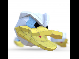 donald duck 2 in 1 mask and head 3D Model