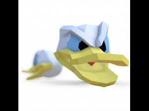 donald duck 2 in 1 mask and head 3D Model