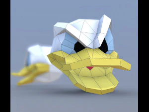 maschera e testa 2 in 1 di paperino Modello 3D