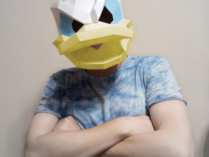 donald duck 2 in 1 mask and head 3D Model