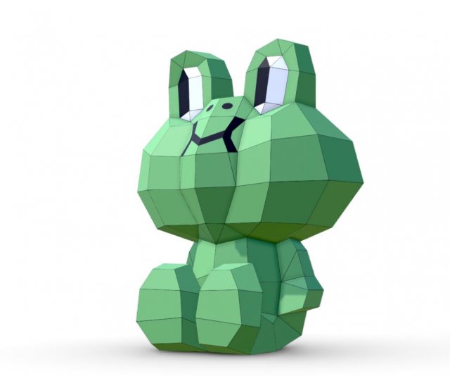 lowpoly frog leonardo 3D Model .c4d .max .obj .3ds .fbx .stl .blend 