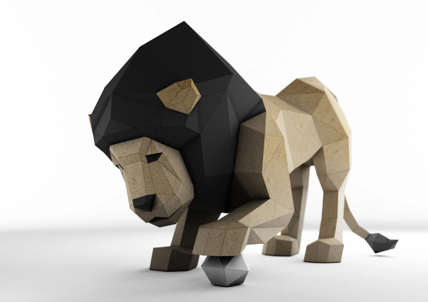 lion with ball 3D Model .c4d .max .obj .3ds .fbx .stl .blend 