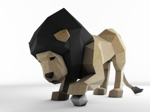 lion with ball 3D Model