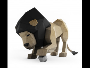 lion with ball Modello 3D