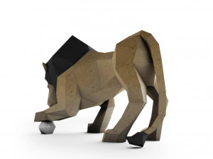 lion with ball 3D Model