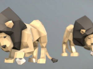 lion with ball 3D Model