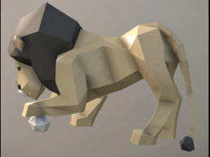lion with ball 3D Model