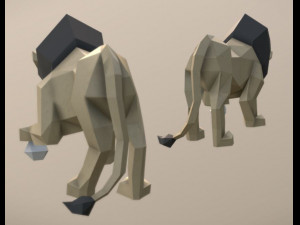 lion with ball Modello 3D