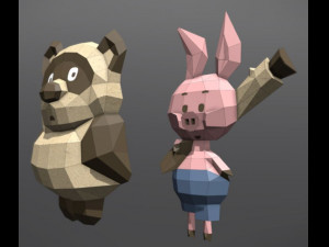 winnie the pooh and penny ussr 3D Model