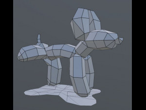 baloon dog pissing Modello 3D