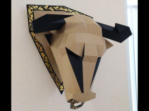 bull head trophy Modello 3D
